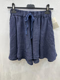 100% Linen Shorts Navy