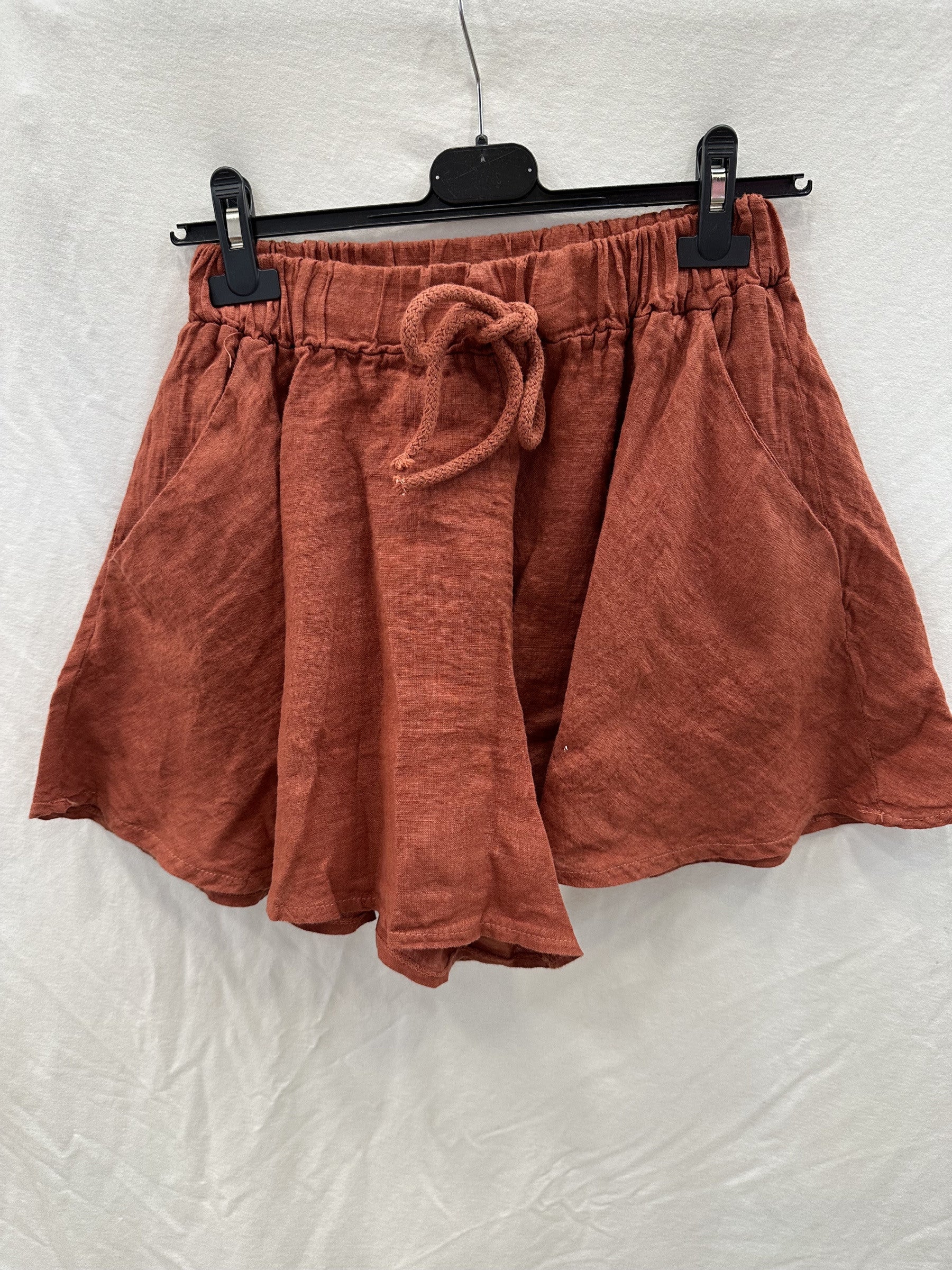 100% Linen Shorts Old Rose