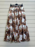 ESTFSCH Floral Print Silk Skirt Chocolate