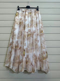 ESTFSEC Floral Print Silk Skirt Ecru