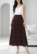 ESLRFBK Lorris Floral Pleated Skirt Black
