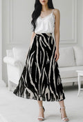 ESLRZBK Lorris Zebra Pleated Skirt Black