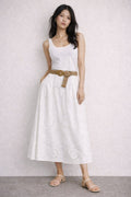 LUBACMS Broderie Anglaise Cotton Midi Skirt