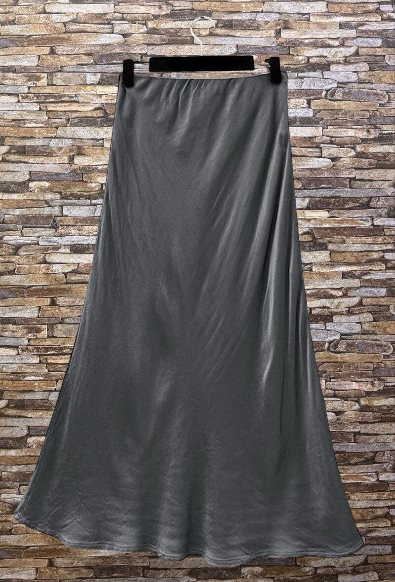 ELO13 Charcoal Satin Skirt
