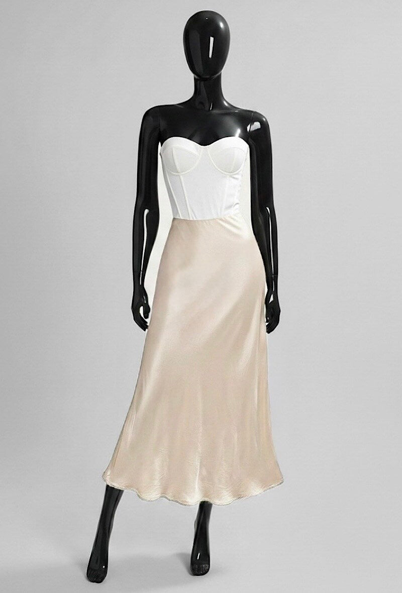 ELO2 Beige Satin Skirt