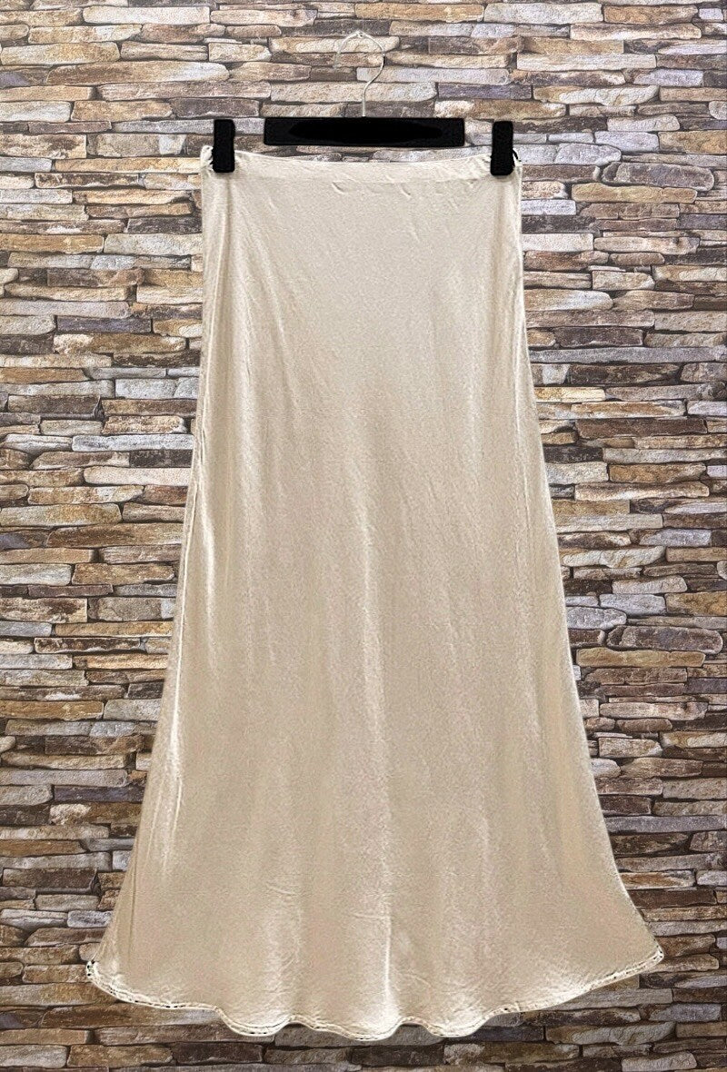 ELO2 Beige Satin Skirt
