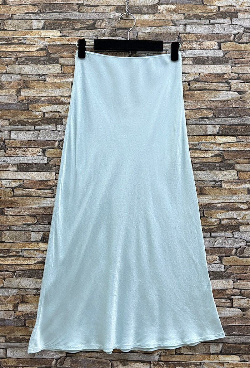 ELO14 Sky Blue Satin Skirt