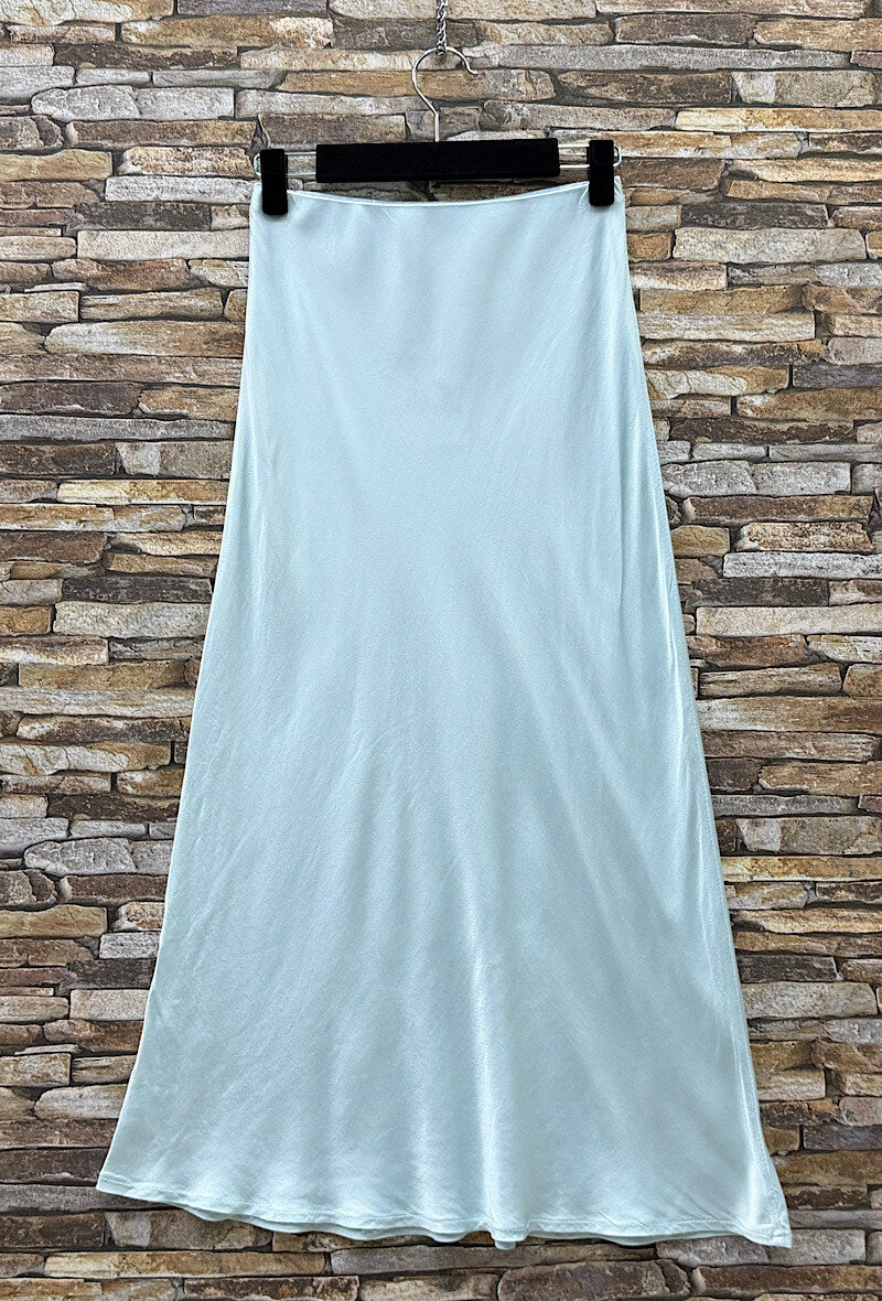 ELO14 Sky Blue Satin Skirt
