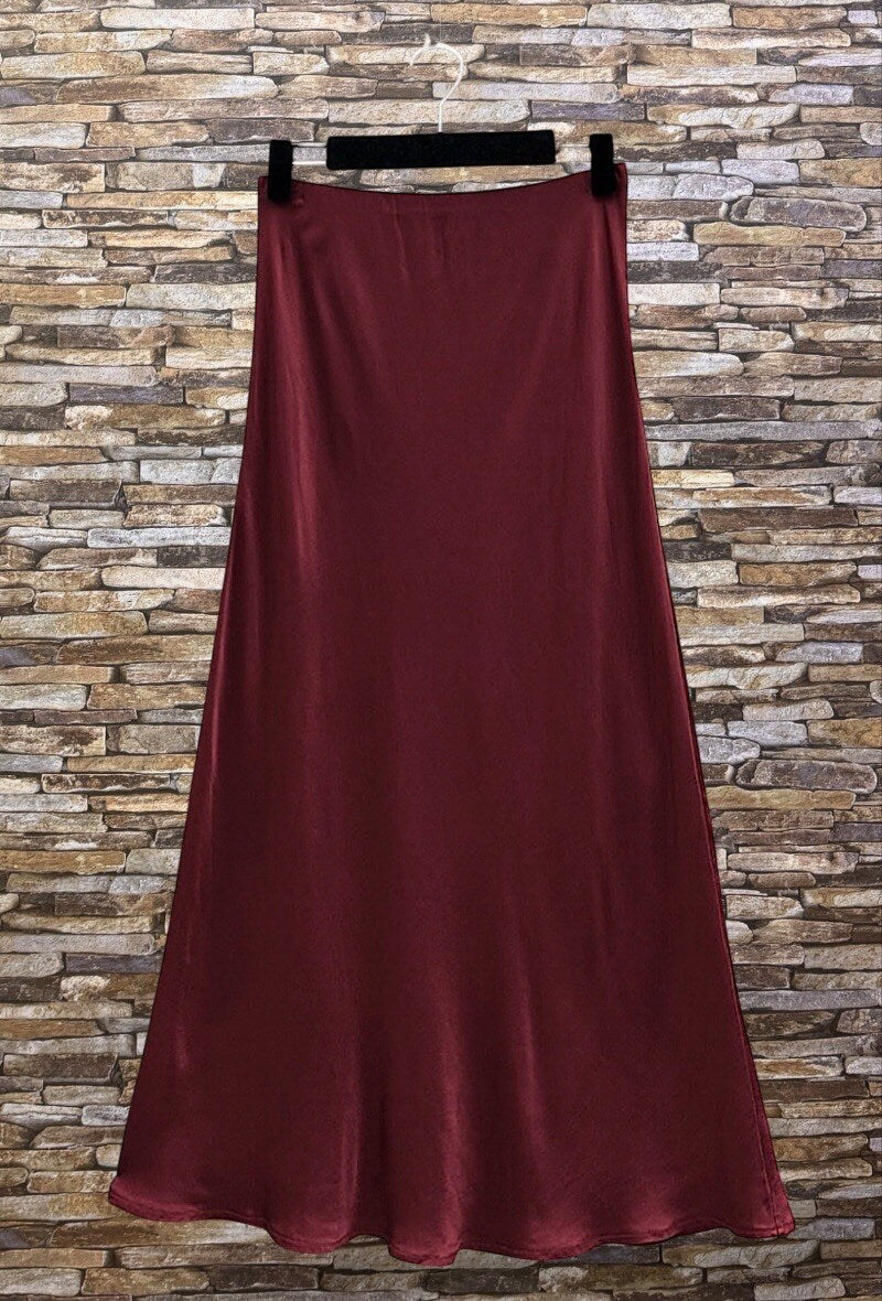 ELO10 Burgundy Satin Skirt