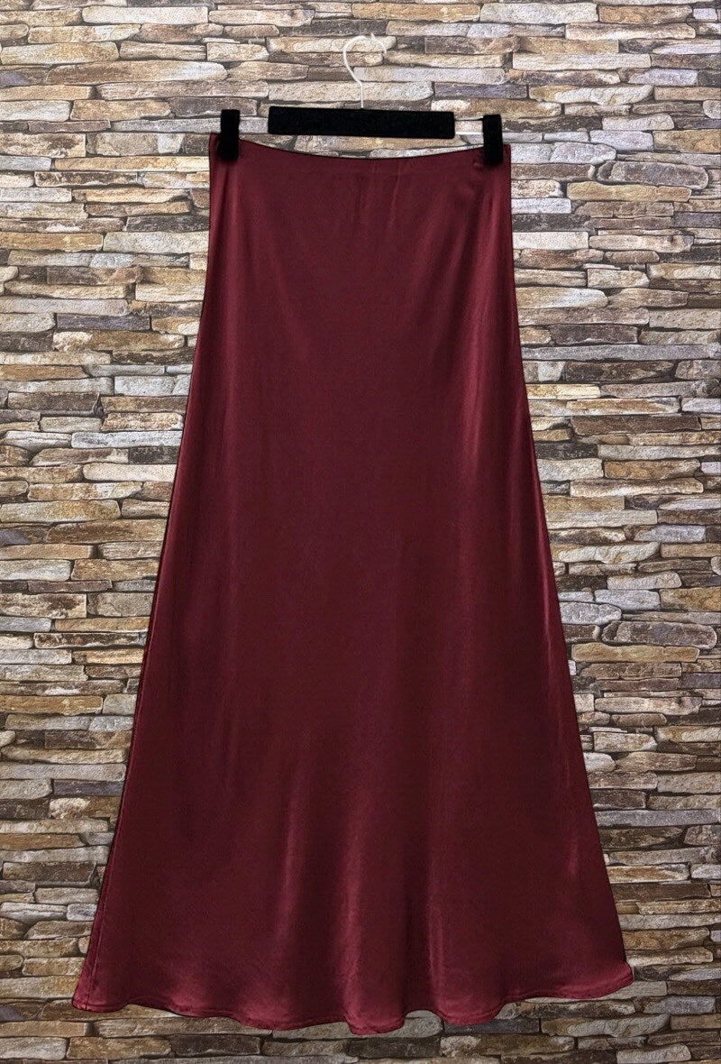 ELO10 Burgundy Satin Skirt