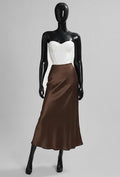 ELO1 Cognac Satin Skirt