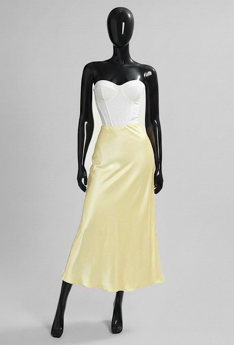 ELO15 Light Yellow Satin Skirt