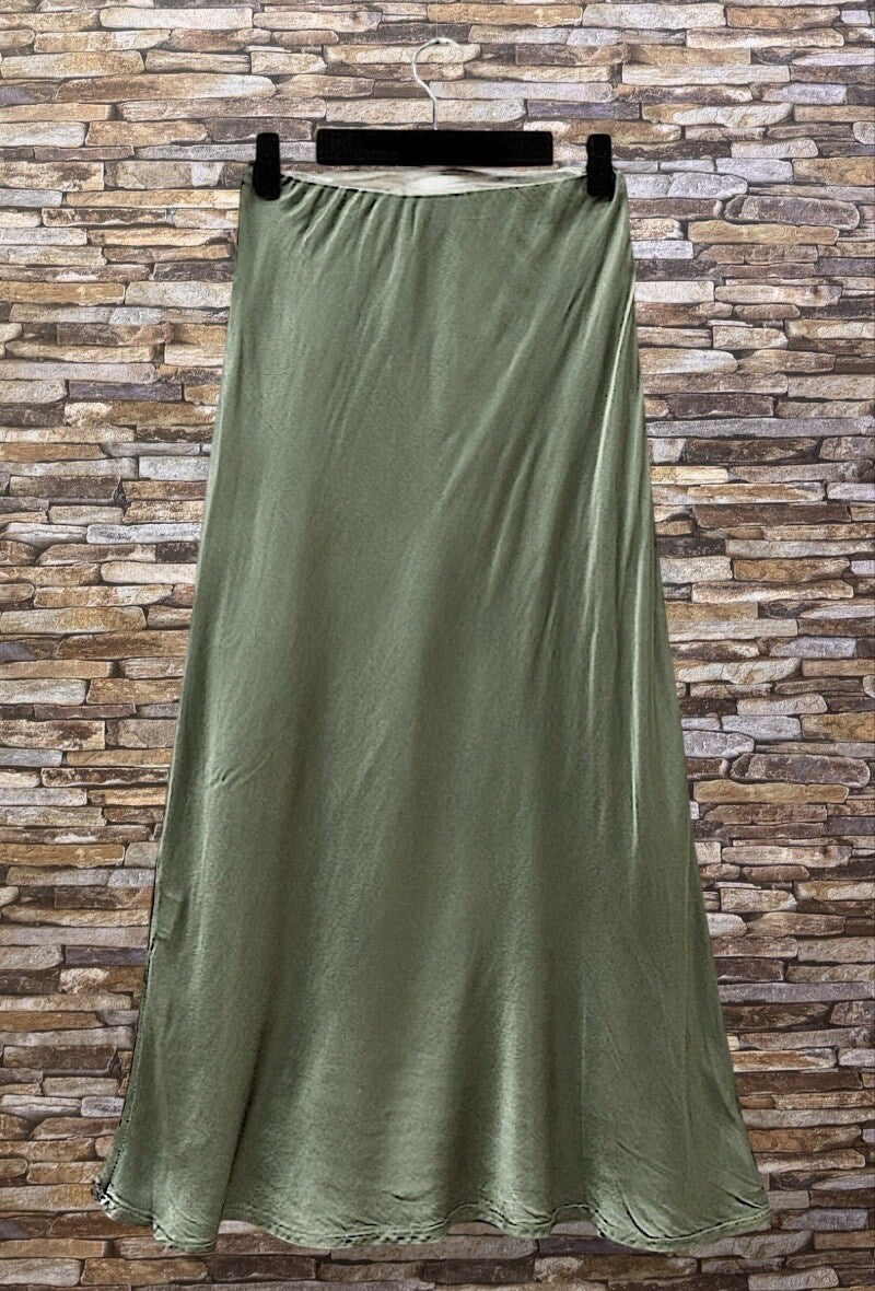 ELO4 Khaki Satin Skirt