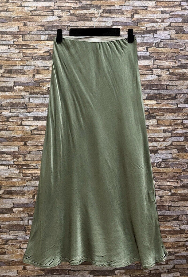 ELO4 Khaki Satin Skirt