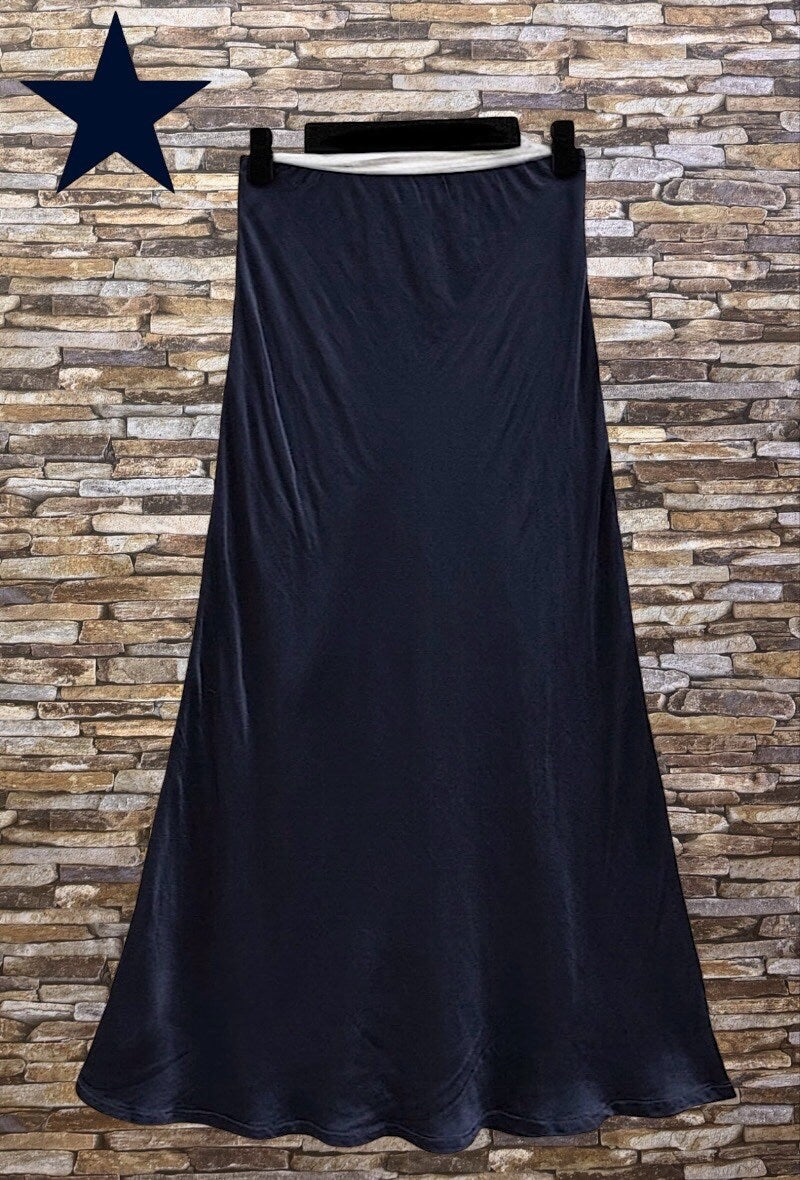 ELO5 Navy Satin Skirt