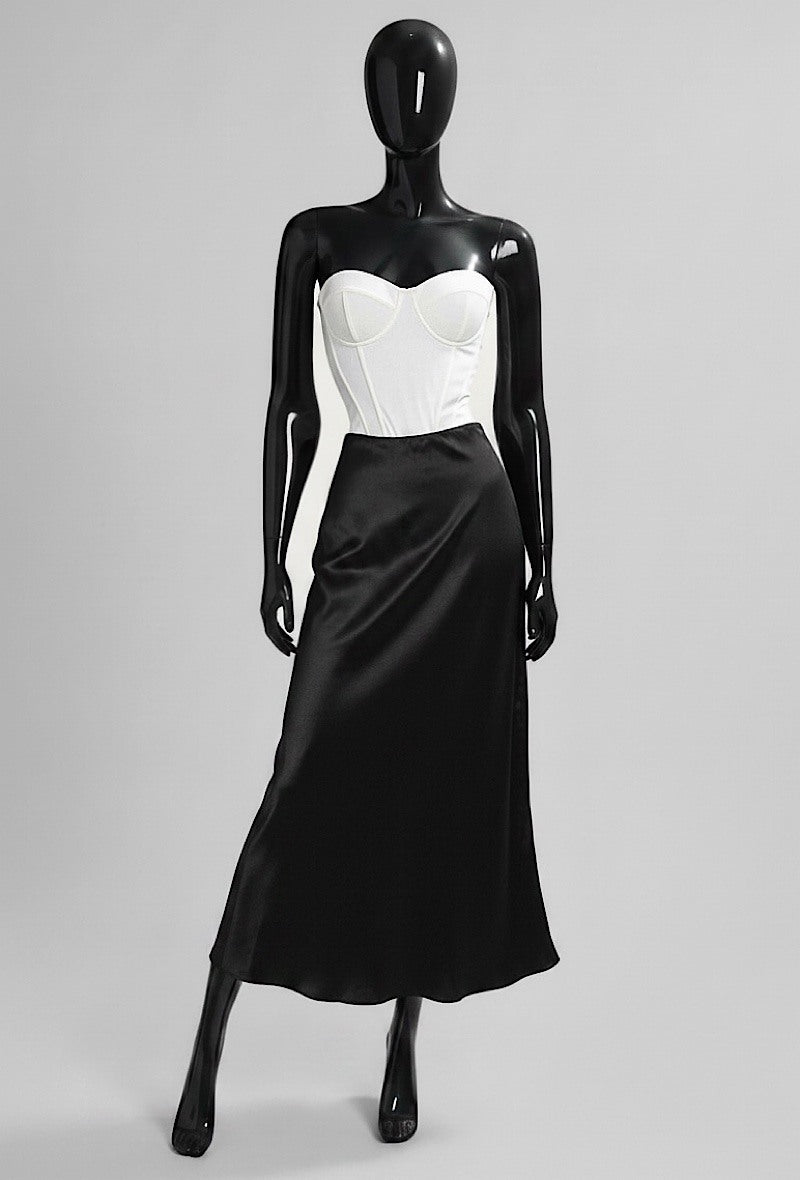 ELO6 Black Satin Skirt