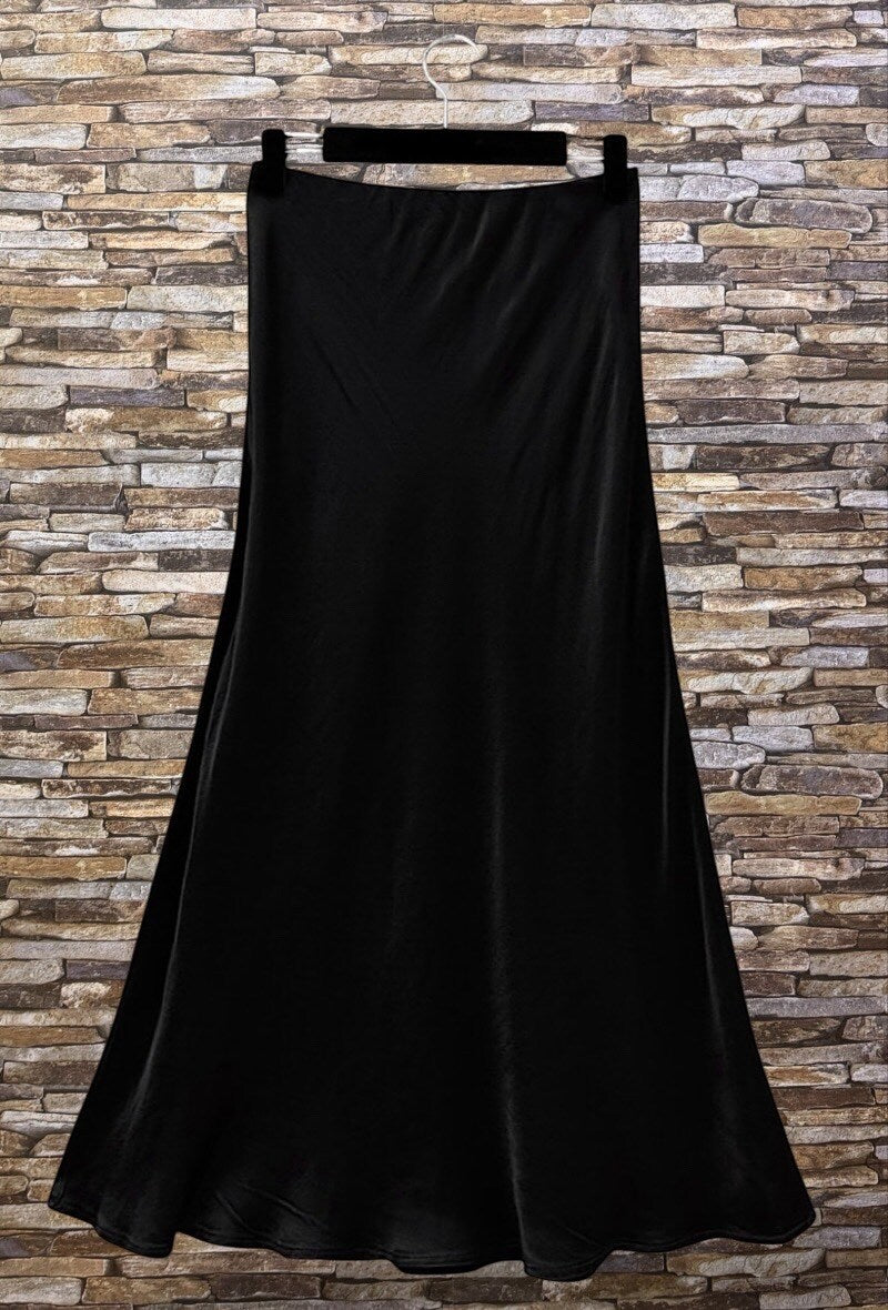 ELO6 Black Satin Skirt