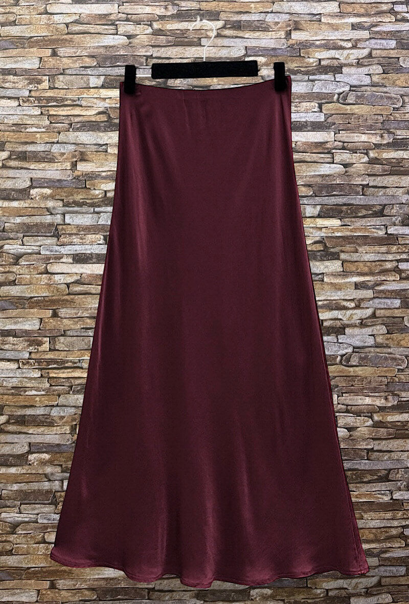ELO17 Plum Satin Skirt