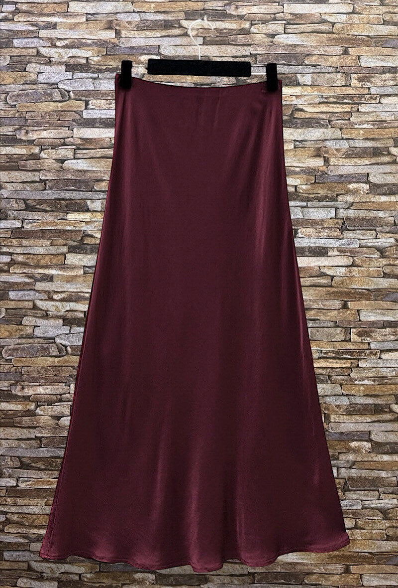ELO17 Plum Satin Skirt
