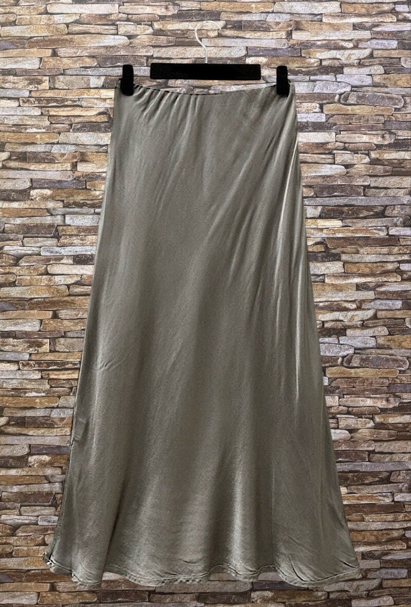 ELO9 Taupe Satin Skirt
