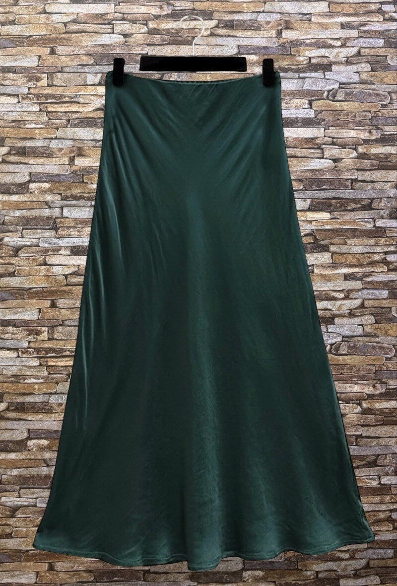 ELO12 Forest Green Satin Skirt