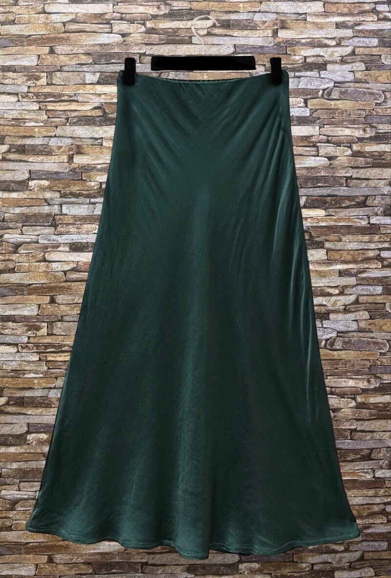 ELO12 Forest Green Satin Skirt