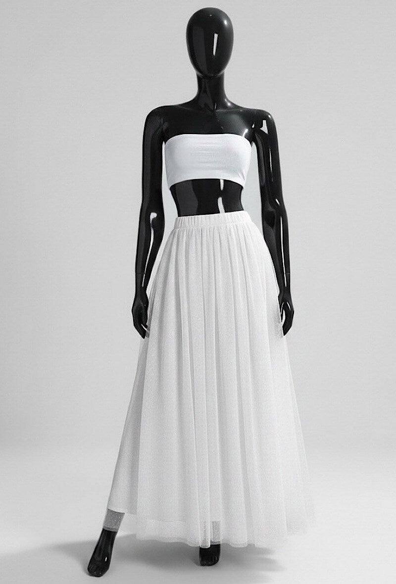 ELT8 White Tulle Skirt