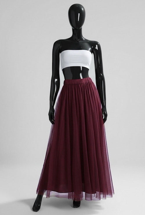 ELT1 Burgundy Tulle Skirt