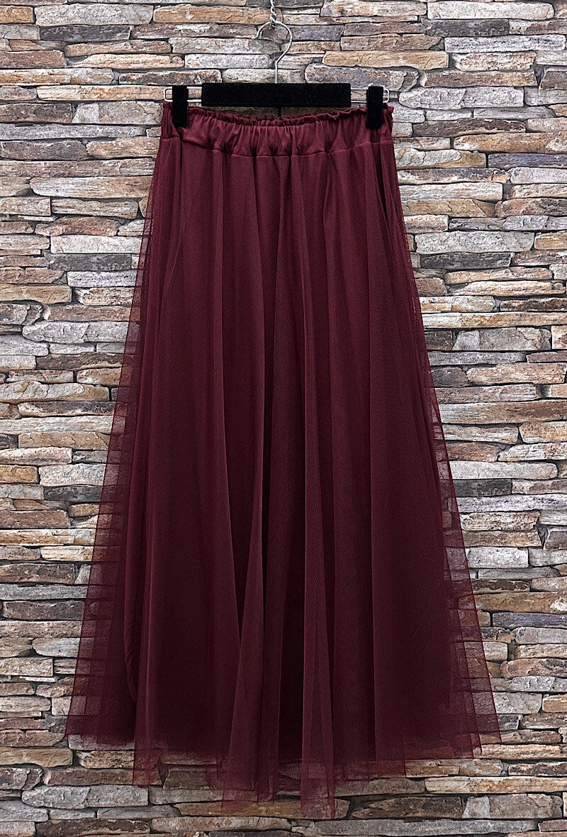 ELT1 Burgundy Tulle Skirt