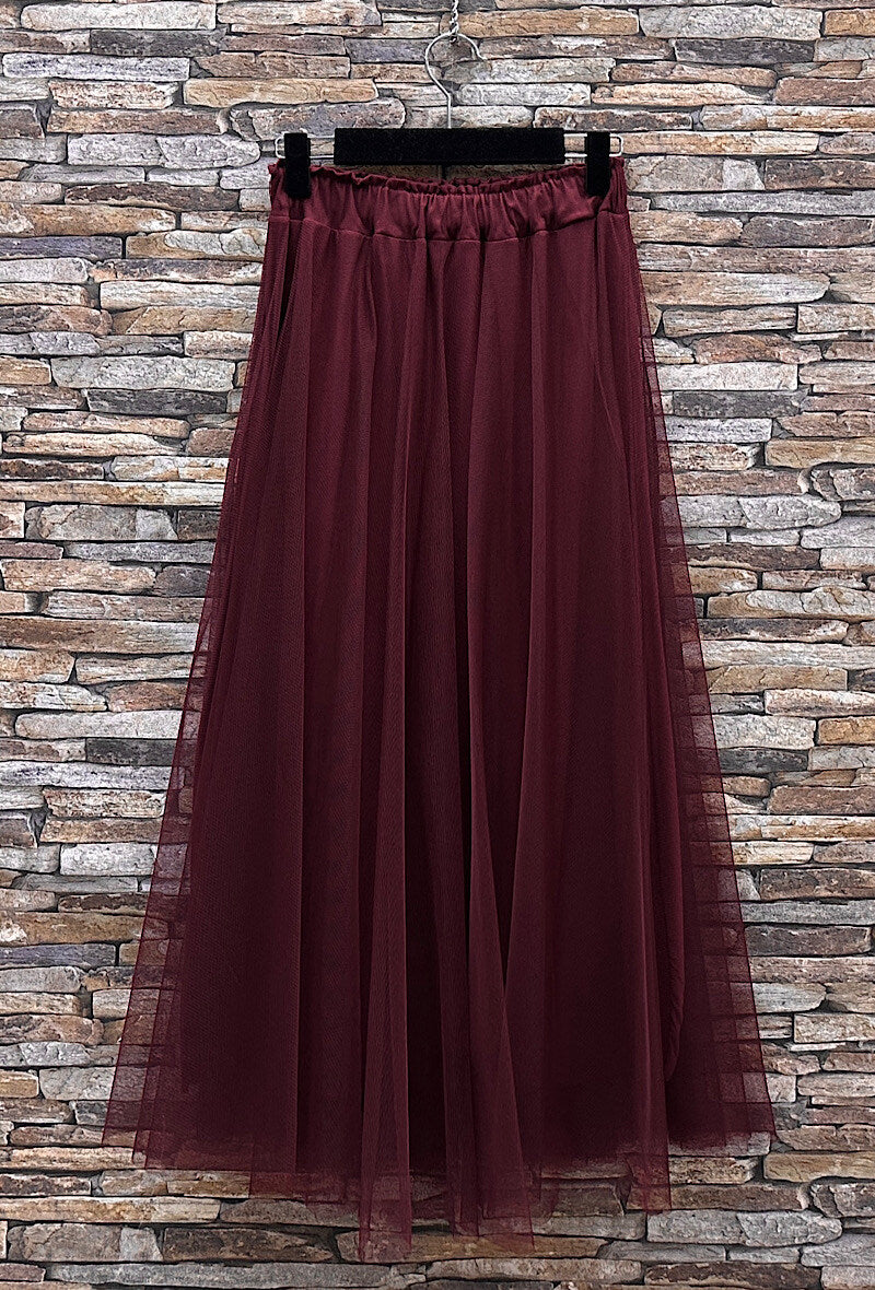 ELT1 Burgundy Tulle Skirt
