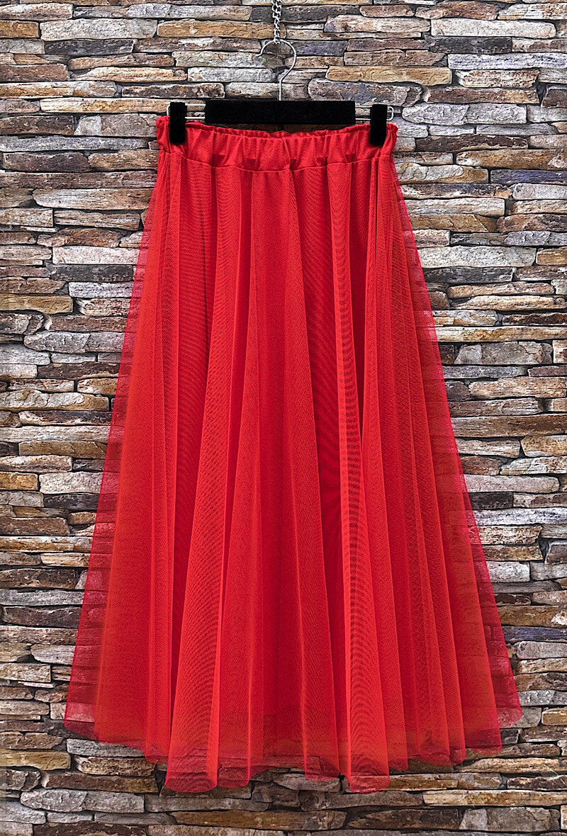 ELT7 Red Tulle Skirt