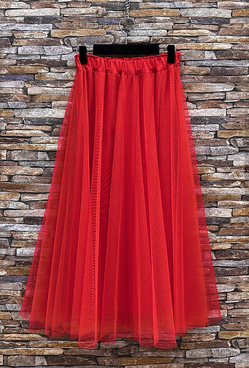 ELT7 Red Tulle Skirt