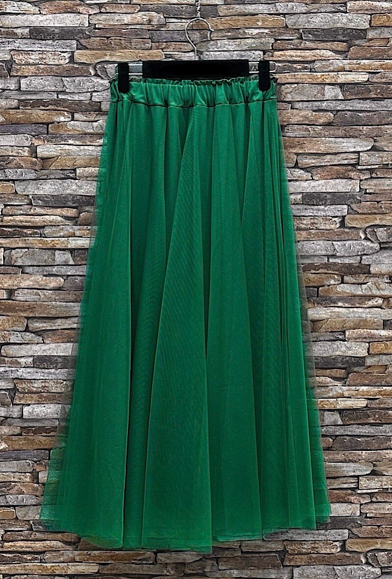 ELT11 Dark Green Tulle Skirt