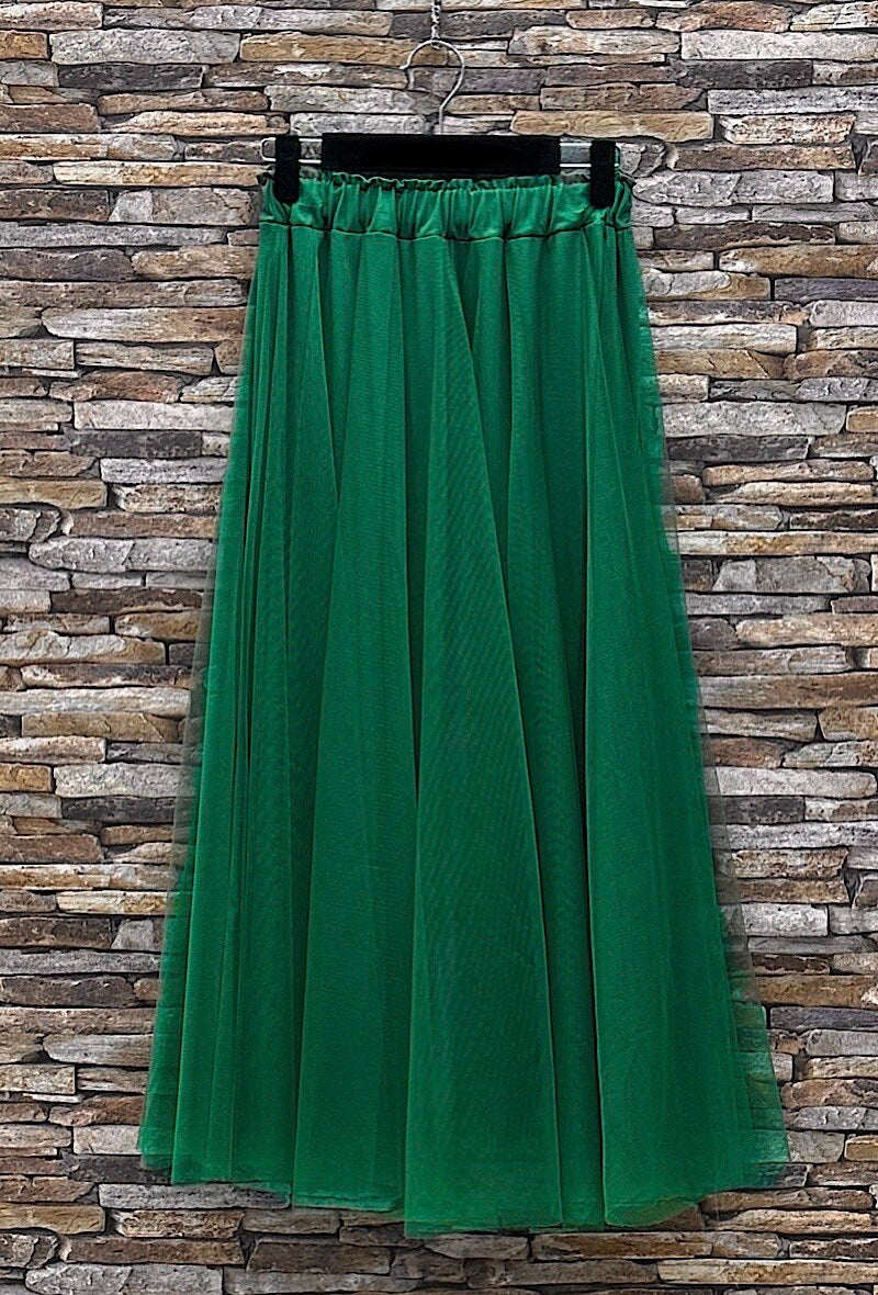 ELT11 Dark Green Tulle Skirt