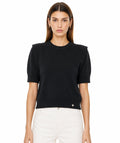 LUSSS2 Black Structured Shoulder Sweater
