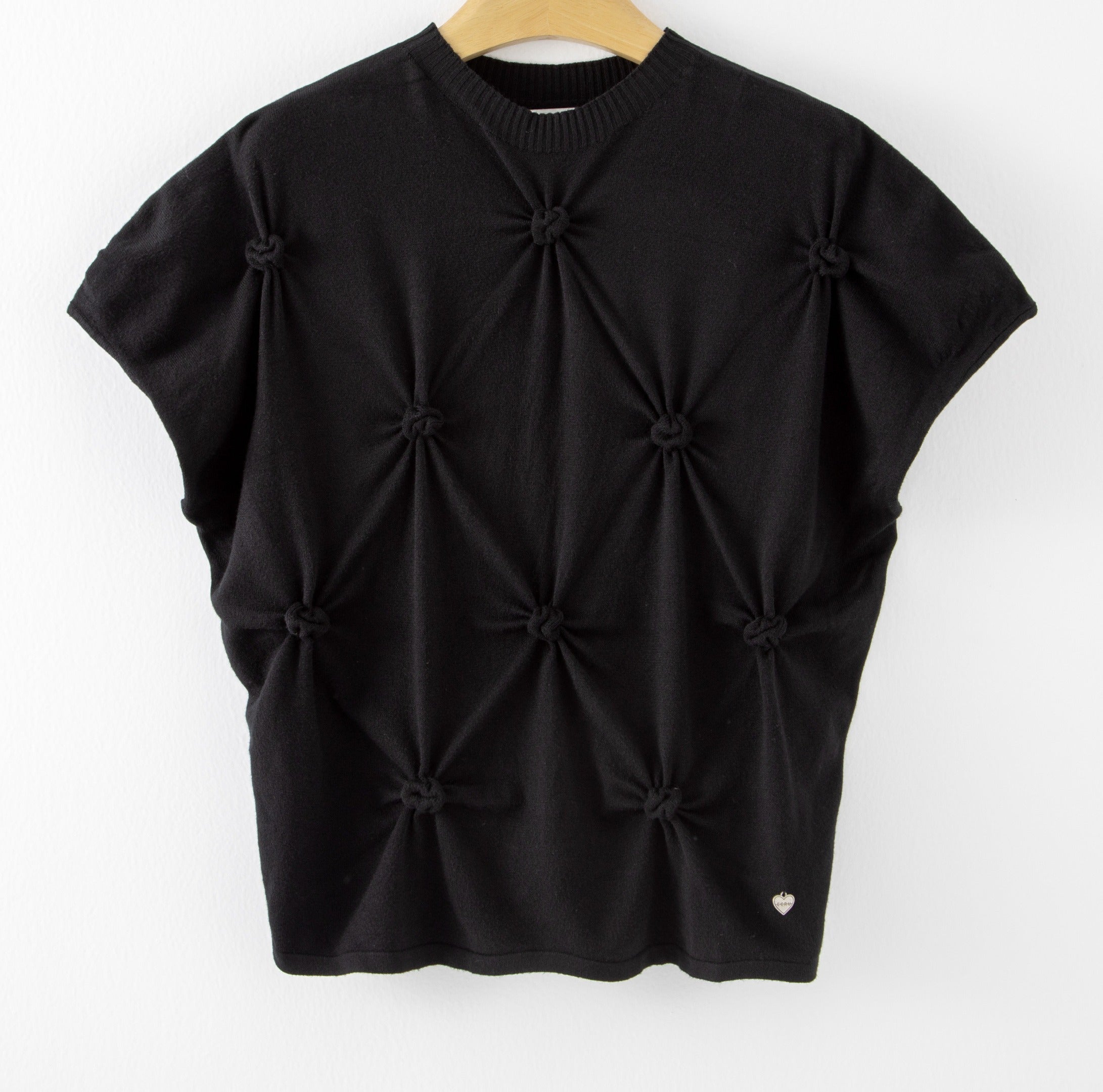 LUHPS2 Black Handmade Pintuck Sweater