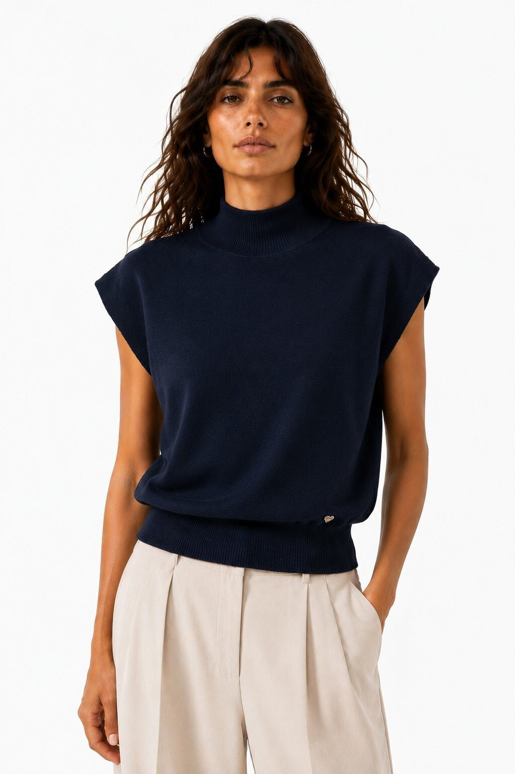LUTNS11 Navy Turtleneck Sweater