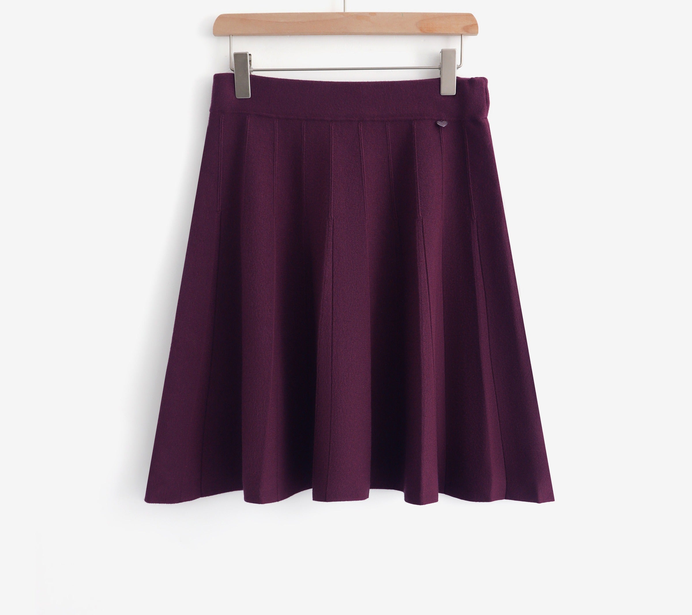 LUPKS9 Purple Pleated Knit Skirt