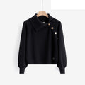 LUAN2 Black Asymmetric Sweater