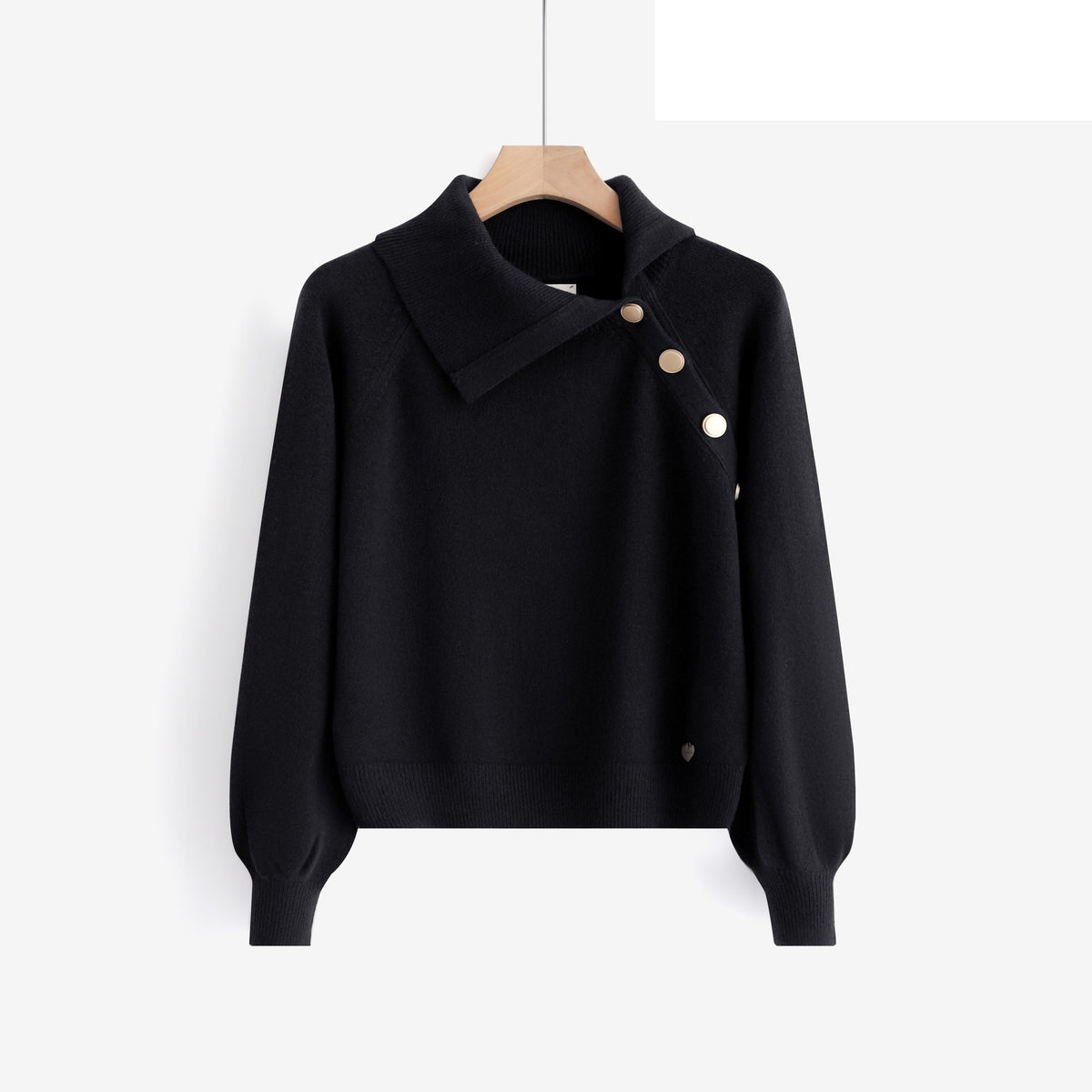 LUAN2 Black Asymmetric Sweater