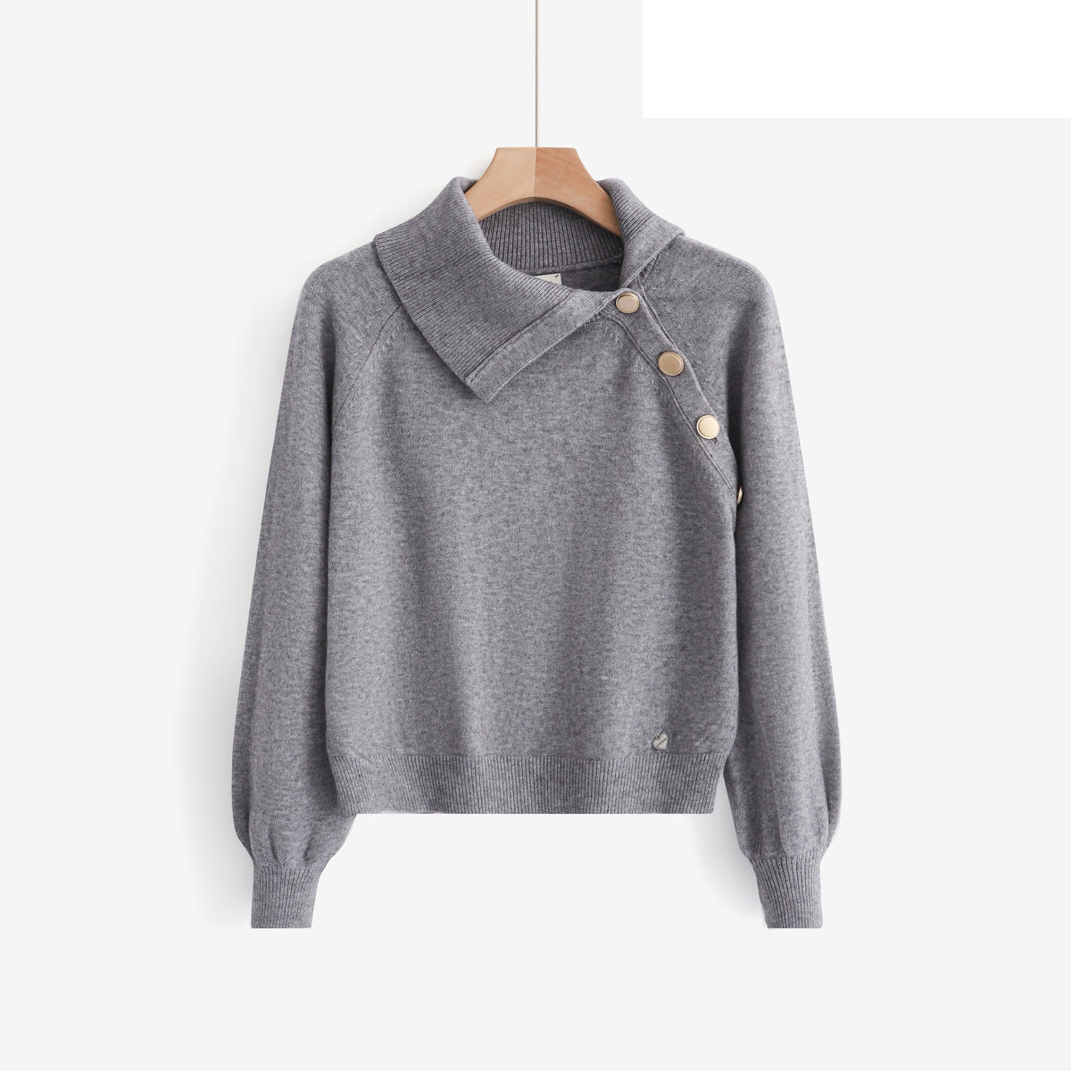 LUAN3 Grey Asymmetric Sweater
