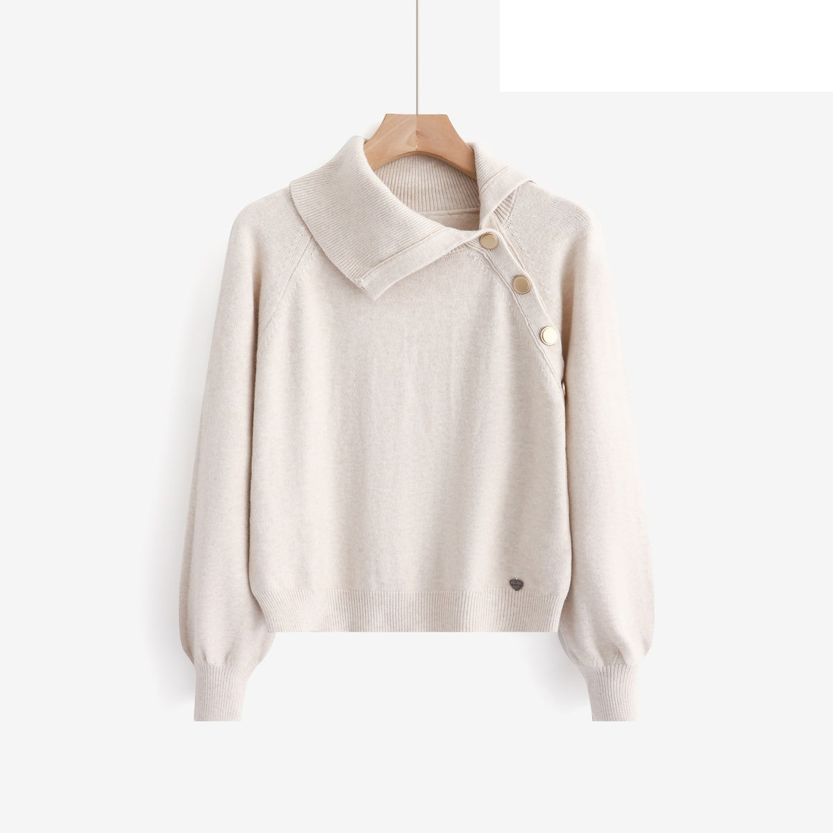 LUAN5 Ivory Asymmetric Sweater