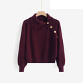 LUAN6 Burgundy Asymmetric Sweater