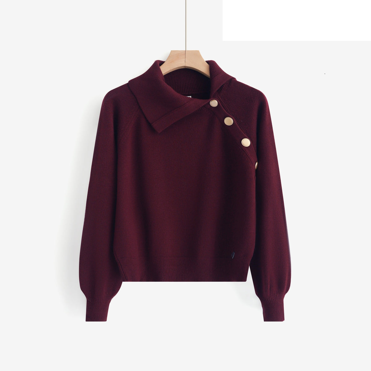 LUAN6 Burgundy Asymmetric Sweater
