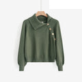 LUAN7 Khaki Asymmetric Sweater