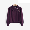 LUAN8 Purple Asymmetric Sweater