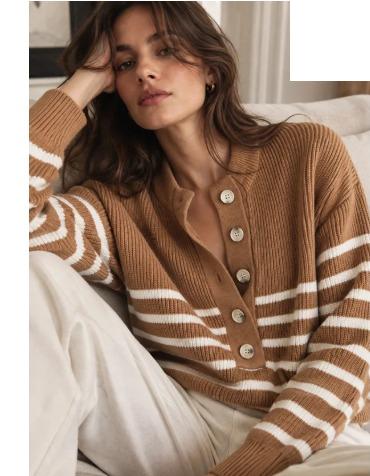 LUBB1 Camel Breton Sweater