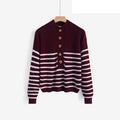 LUBB6 Burgundy Breton Sweater