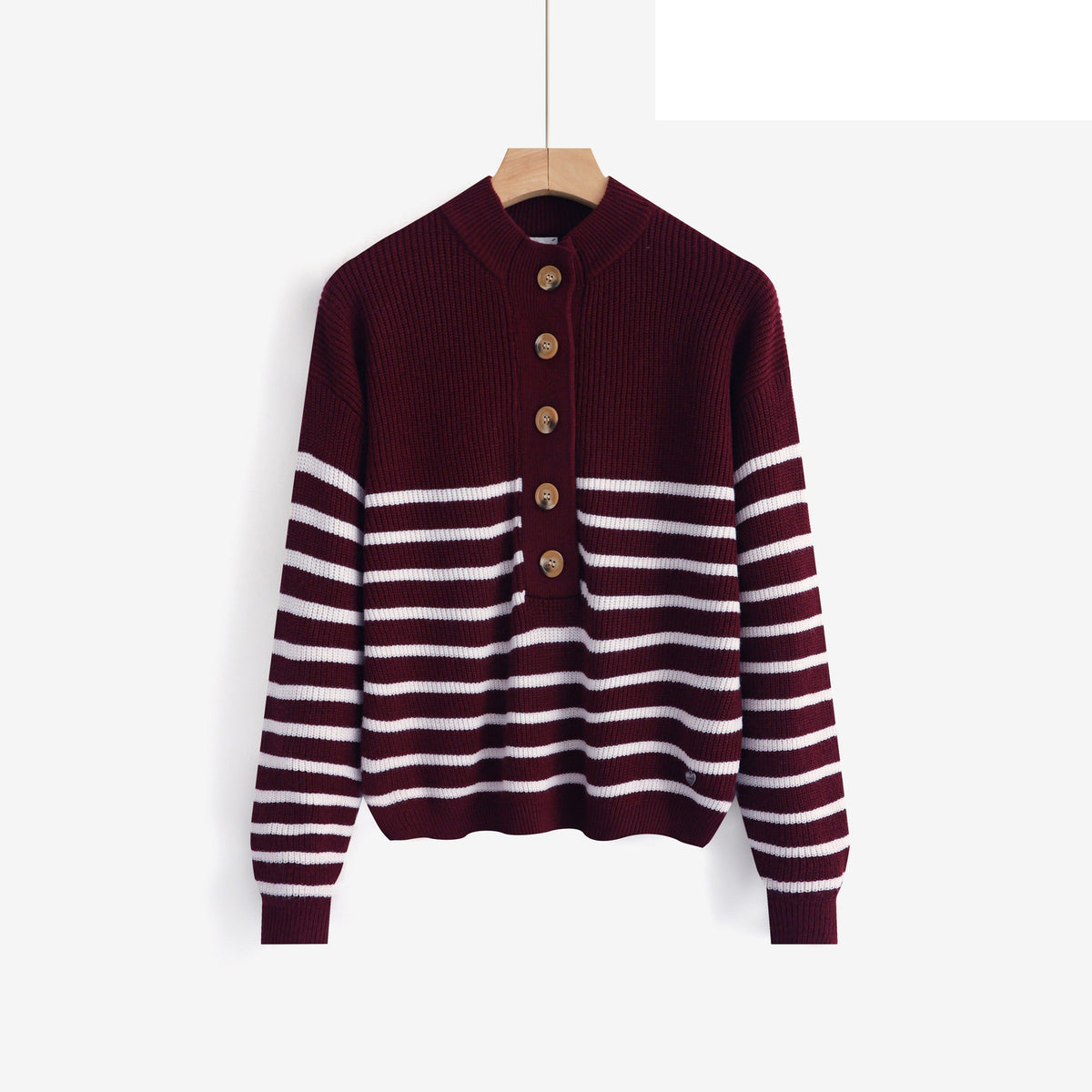 LUBB6 Burgundy Breton Sweater