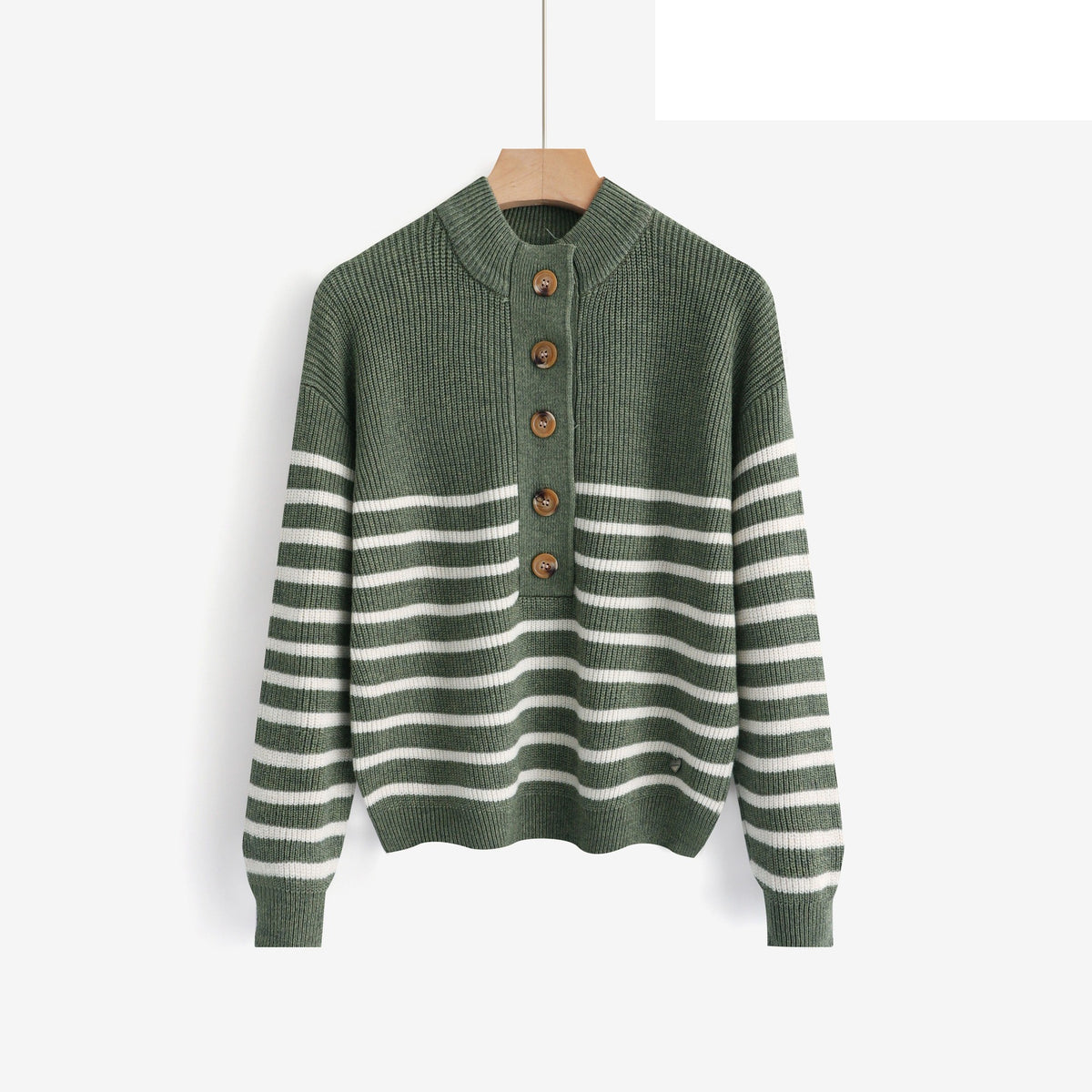 LUBB7 Khaki Breton Sweater